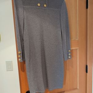 Vintage Don Sayres for Wellmore Knit Dress Women's Size 6 Taupe 75% Wool